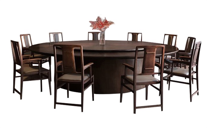 实木20人台电动火锅餐桌