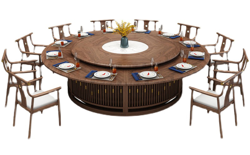 实木电动火锅餐桌