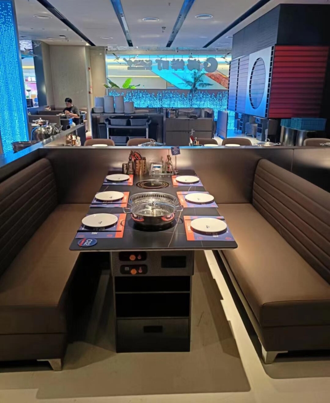 岩板无烟烤肉火锅烤涮一体餐桌