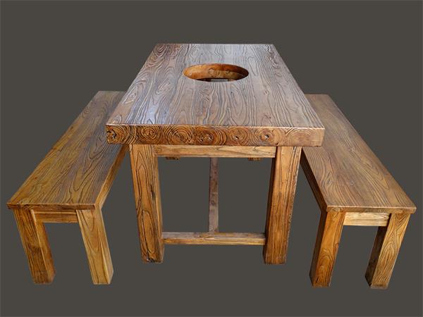 老榆木火锅桌椅