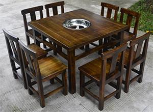 方松木多层高压板火锅桌