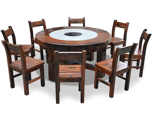 中式仿古实木火锅桌