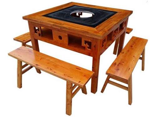 实木材质火锅桌椅