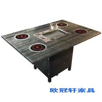 大理石火锅烧烤一体桌