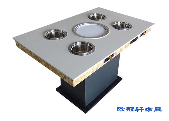 河源12人烧烤火锅两用桌多少钱一套定做?