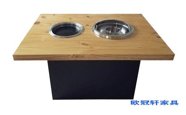 实木无烟烧烤桌