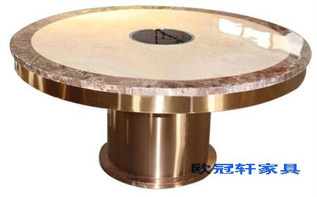 大理石台面无烟自助烧烤桌子