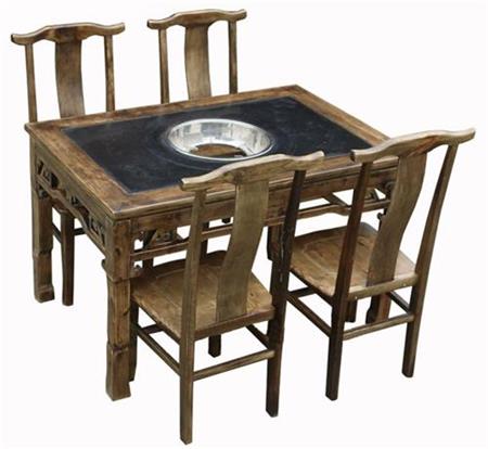 仿古实木火锅桌款式03