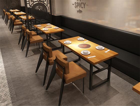 美式复古创意火锅餐厅桌椅