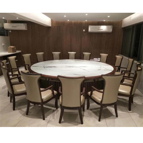 钢化玻璃隐藏式12人电磁炉圆桌_会所别墅15人的新式火锅大圆桌