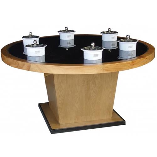 钢化玻璃桌隐形火锅桌一人一锅小火锅桌