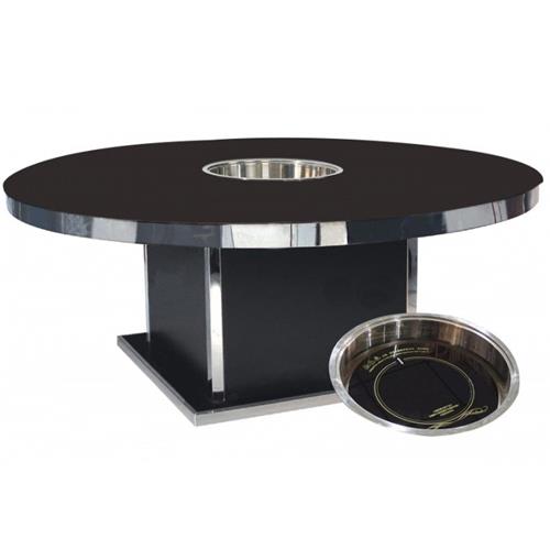 新款钢化玻璃电磁炉圆形火锅桌