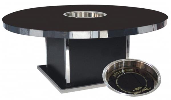 新款钢化玻璃电磁炉圆形火锅桌