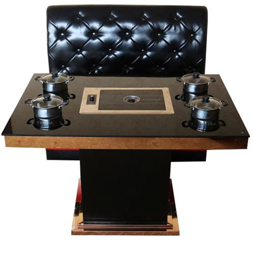 钢化玻璃桌面一人一锅小火锅无烟纸上烧烤火锅桌