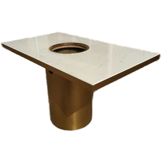 时尚轻奢不锈钢4人火锅桌_电磁炉六人火锅桌