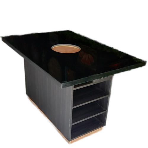 时尚电磁炉火锅餐桌_高档大理石4人火锅桌