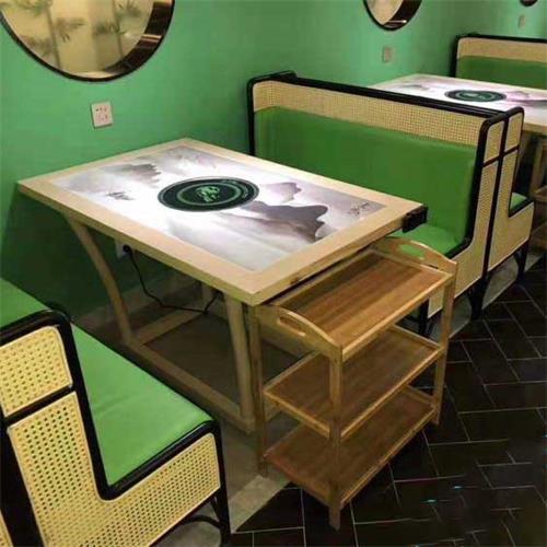 中式怀旧复古中国风4人电磁炉火锅桌