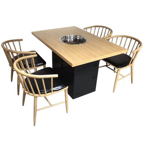 火锅店专用电磁炉桌椅_四人电磁炉火锅桌