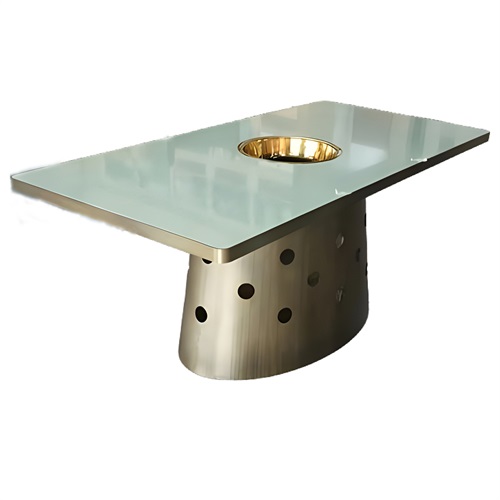 自助火锅高档不锈钢下沉式电磁炉火锅桌