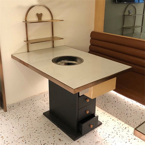 自助火锅店大理石轻奢火锅餐桌