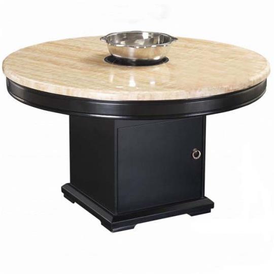 大理石桌面火锅餐桌_实木桌脚大理石火锅桌子