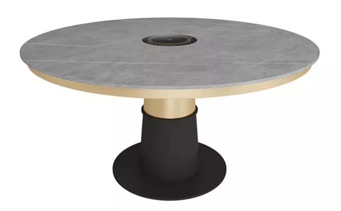 火锅店时尚轻奢大理石高端圆形火锅桌