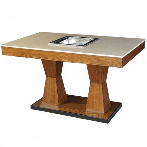 2017新款大理石台面火锅桌 厂家定做直销