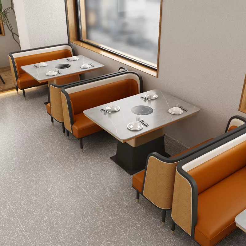 高档火锅店时尚轻奢大理石餐饮火锅桌