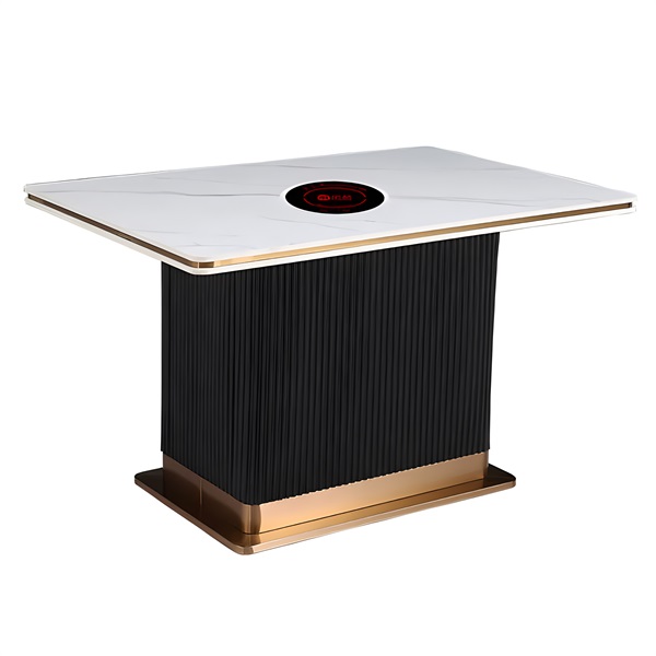 火锅店时尚轻奢高端大理石火锅桌