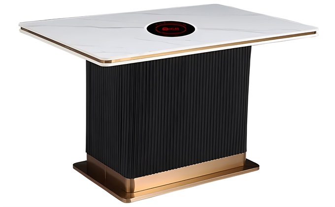 火锅店时尚轻奢高端大理石火锅桌