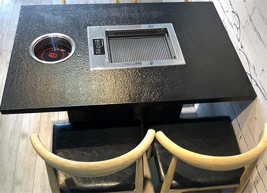 自助无烟涮烤一体桌桌面展示