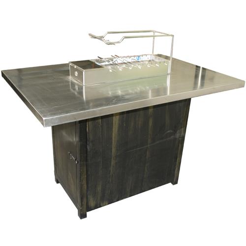 韩式烧烤桌_不锈钢炭火烤肉桌子_自助烧烤桌子