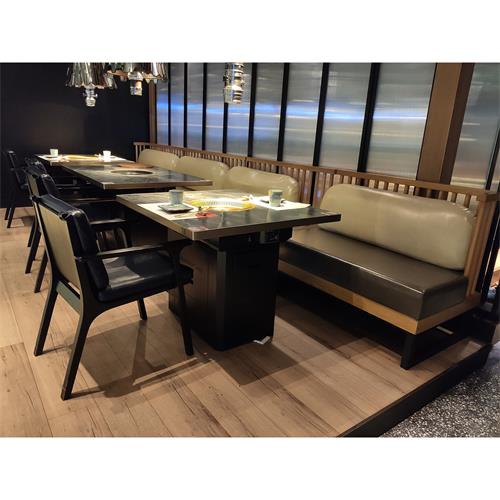 大理石无烟烧烤餐桌_烧烤店自助无烟烧烤桌子