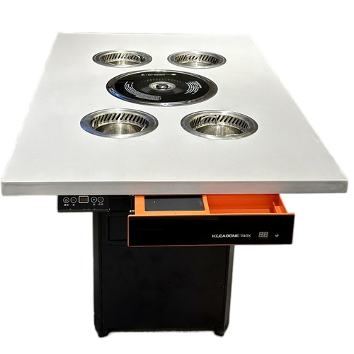 大理石台面4人位小火锅无烟火锅烧烤一体餐桌