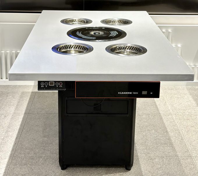 大理石台面4人位小火锅无烟火锅烧烤一体餐桌