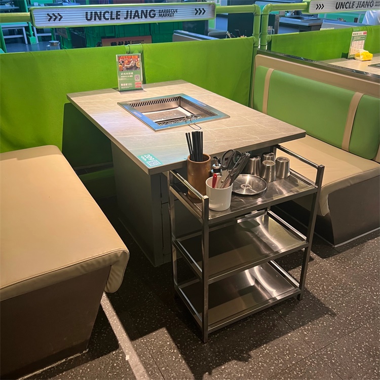 自助无烟烤肉火锅一体桌_韩式烤涮一体火锅桌