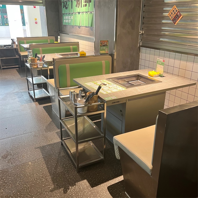 自助无烟烤肉火锅一体桌_韩式烤涮一体火锅桌