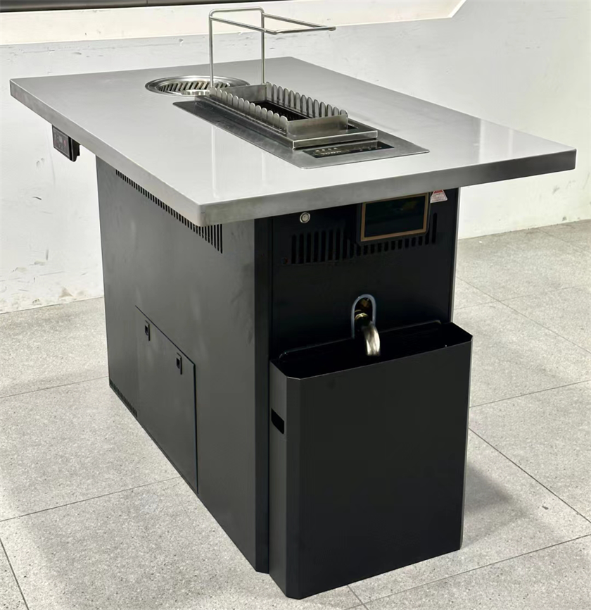 自助火锅烤串店不锈钢无烟火锅烤串一体桌