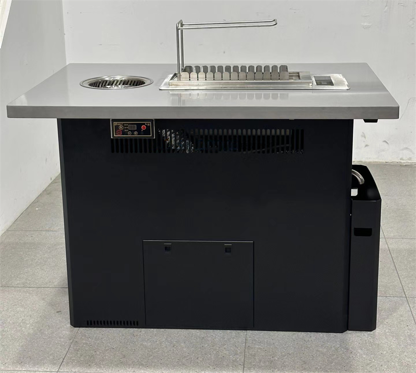 自助火锅烤串店不锈钢无烟火锅烤串一体桌