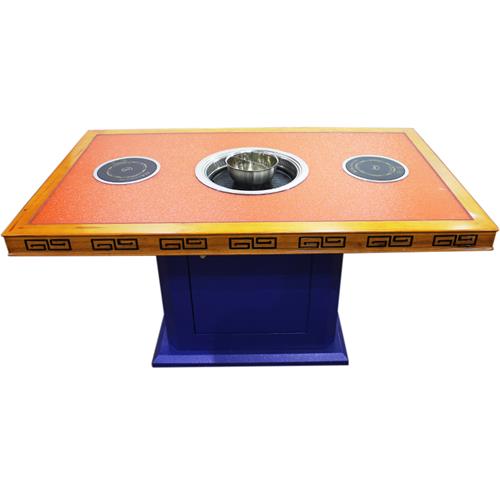 大理石自助无烟烧烤火锅一体桌_ 涮烤一体桌_烧烤火锅两用桌