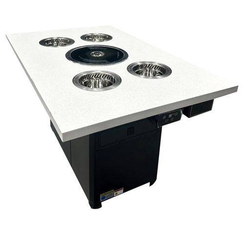 自助火锅烧烤店大理石无烟净化火锅烧烤一体桌