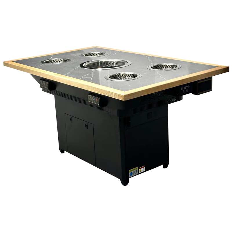 自助餐厅一人一锅小火锅无烟烤涮一体桌