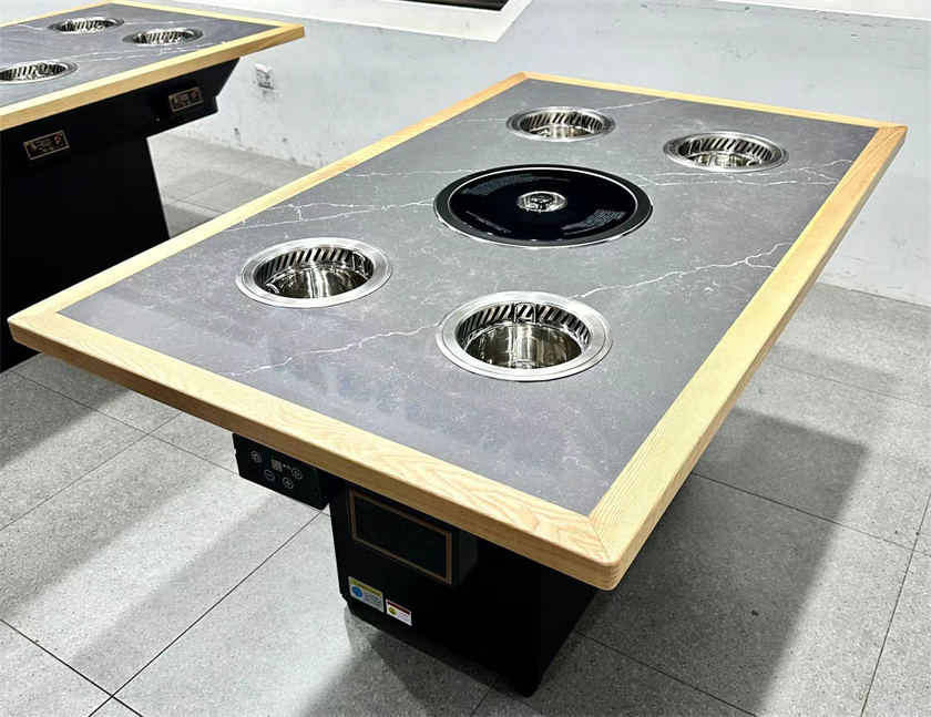 自助餐厅一人一锅小火锅无烟烤涮一体桌