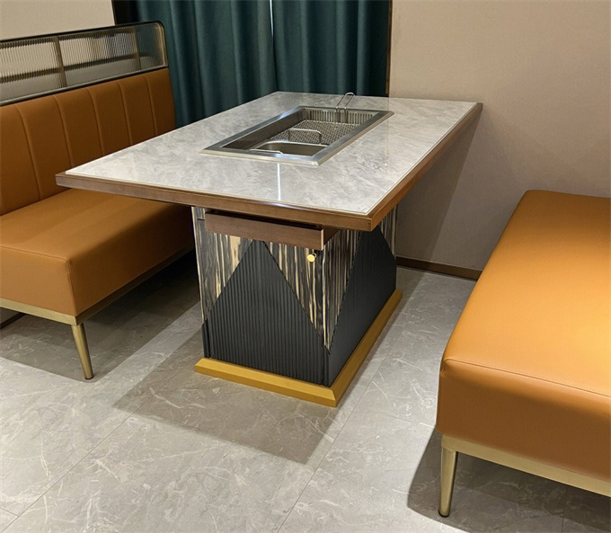 韩式智能无烟净化烤肉涮锅火锅一体桌子