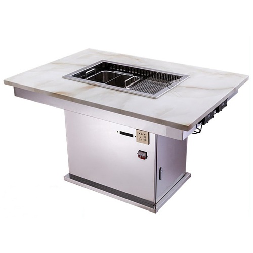 烧烤涮无烟火锅一体桌_下排风炭烧烤肉桌