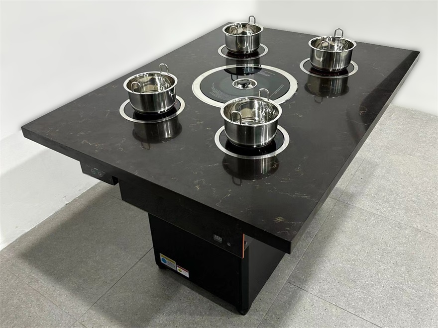 商用无烟大理石烤涮一体桌|一人一锅自助火锅桌