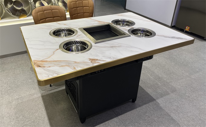 一人一锅小火锅无烟净化火锅烤涮烤肉一体餐桌