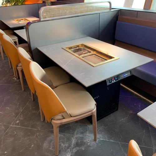 自助火锅烤肉店的智能无烟净化烤涮一体桌