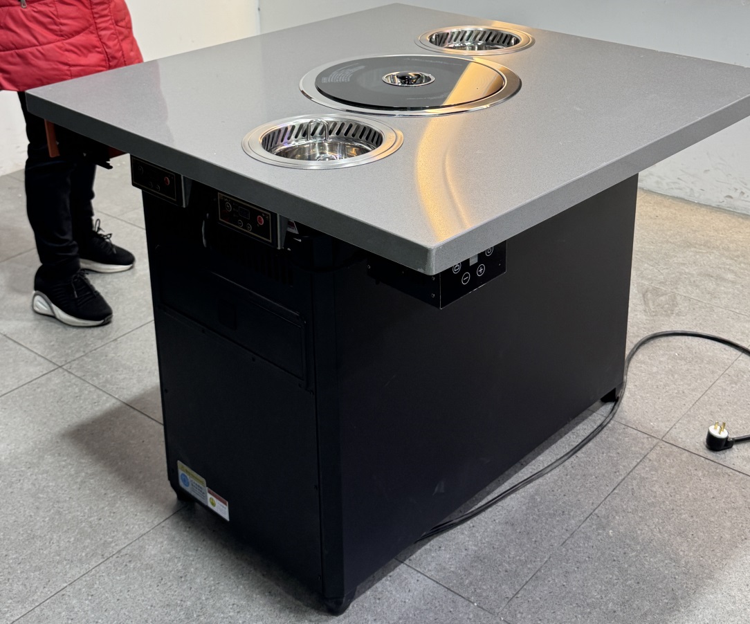 2人位火锅烧烤自助餐厅无烟净化烤涮一体桌