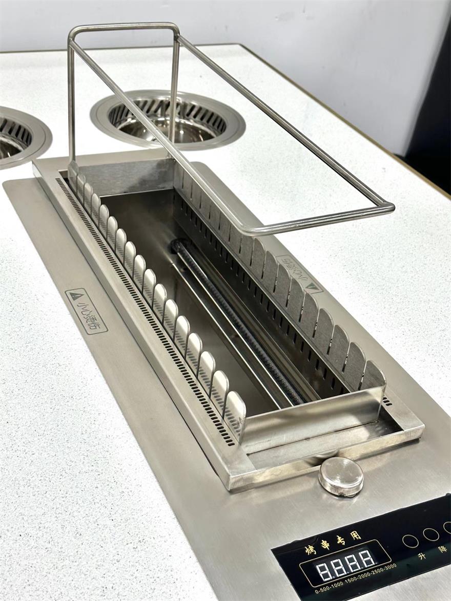 自助火锅烤串餐厅无烟净化小火锅+烤串自动翻转一体桌